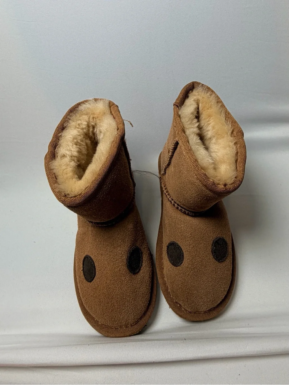 Kids Cozy Brown Shearling-Lined One Piece Boot